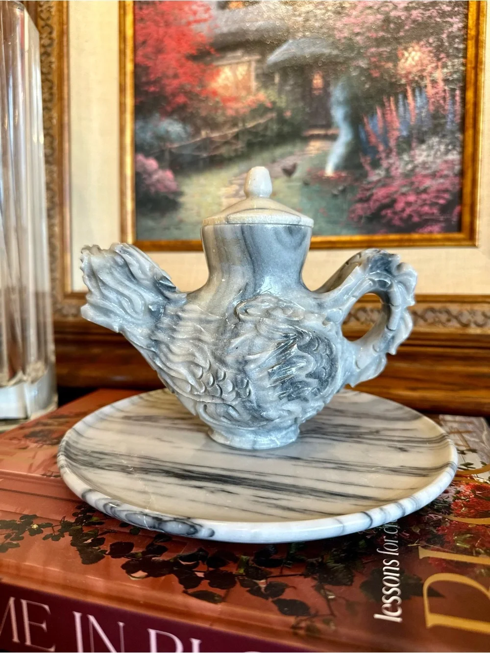 Marble Dragon Tea pot & Tray